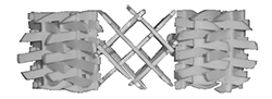 Figure #3: Type GX plastic mixing elements are available in sizes 1” diameter and larger in PTFE construction and in sizes 3” and larger in Polypropylene and PVC construction.  Show in photograph is a 2” diameter GX static mixer with 3-mixing element in PTFE Teflon® construction.